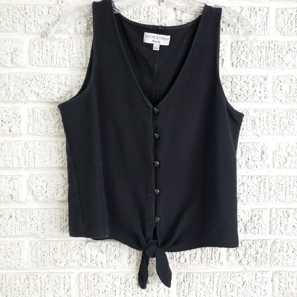 Madewell Texture & Thread Button Tie Tank - Picture 2 of 6